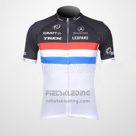 2011 Fietskleding Trek Leqpard Kampioen Frankrijk Zwart en Wit Korte Mouwen en Koersbroek
